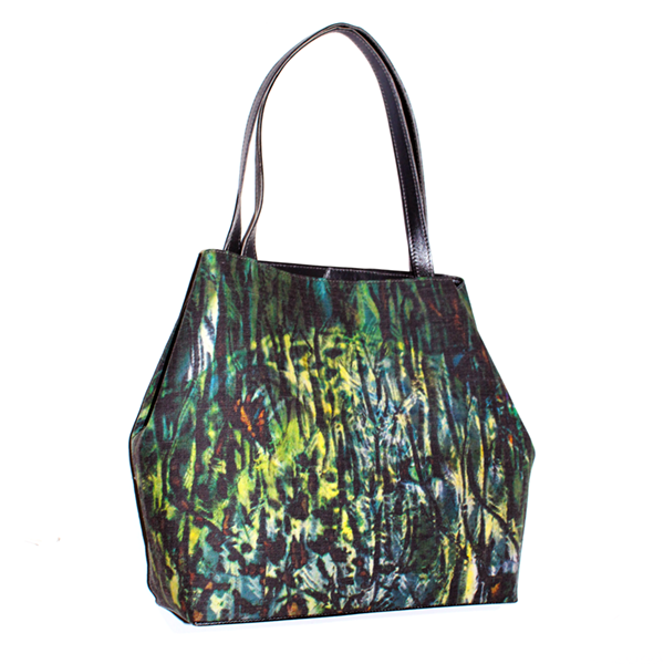 Leather and Canvas leopard print tote