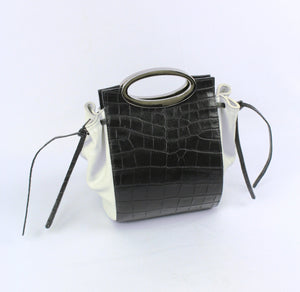 Black and White Leather Bag
