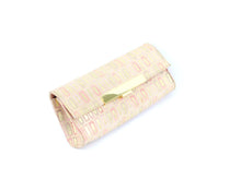 Load image into Gallery viewer, Leather Clutch Retro Print Gold and Pastel tones
