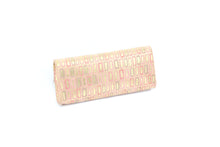 Load image into Gallery viewer, Leather Clutch Retro Print Gold and Pastel tones