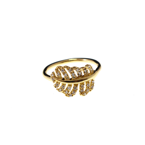 Stylish Golden Leaf Ring