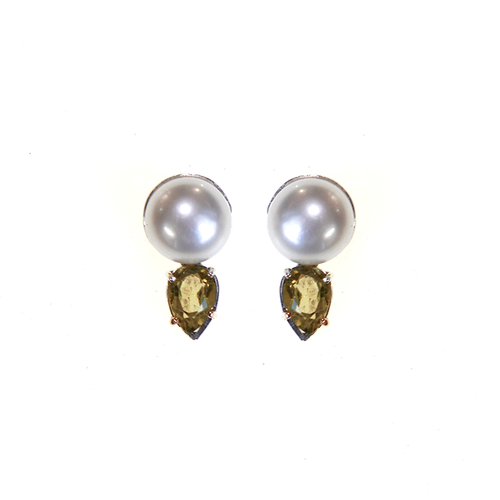 Lovely Pearl and Citrine Earrings