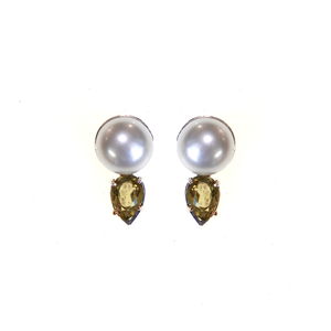 Lovely Pearl and Citrine Earrings