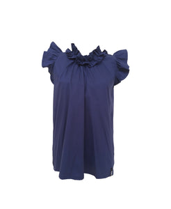 Blouse with ruffles on the neck