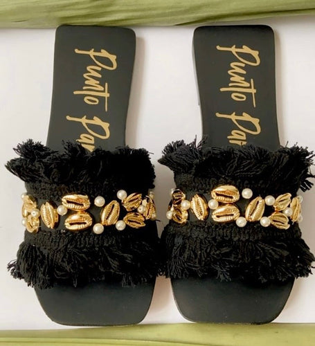 Hawaii Black and Gold Sandals